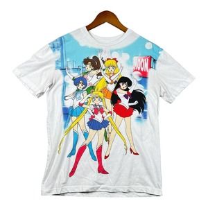 Sailor Moon Naoko Takeuchi Toei Animation Poster Graphic Cosplay T Shirt White S